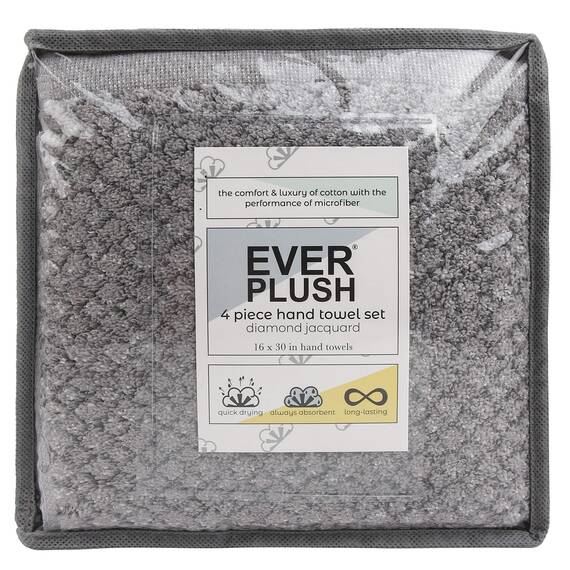 Everplush Handtuch 55% Zero Twist Baumwolle Granit 4 Stück