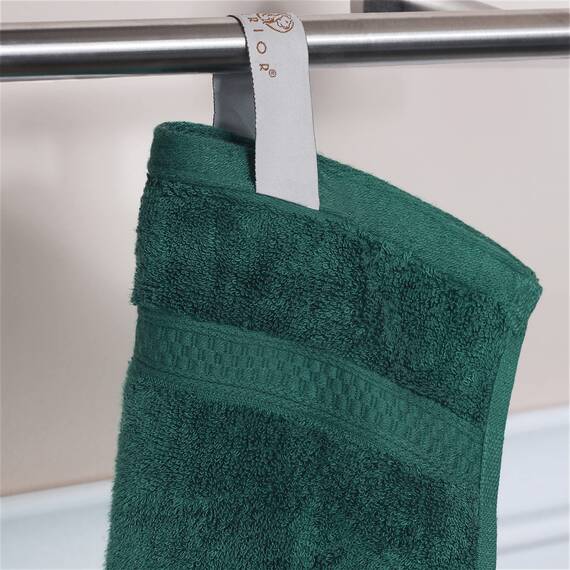 Superior - Kollektion weicher/saugfähiger Handtücher (6-teiliges Set) aus Kunstseide aus Bambus und Baumwolle, jägergrün