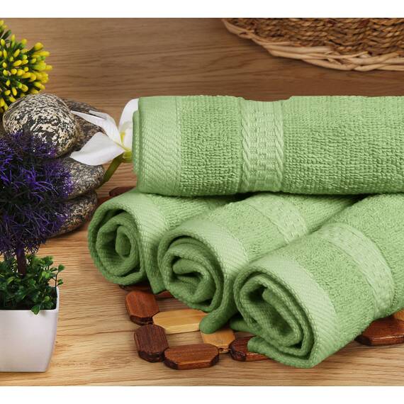 Utopia Towels 8-teiliges Handtuch-Set, Salbeigrün, 2 Badetücher, 2 Handtücher und 4 Waschlappen, 100% Baumwolle