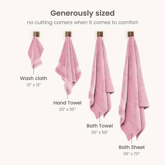 BIOWEAVES Waschlappen aus 100 % Bio-Baumwolle, 700 g/m², Plüsch, Premium-Waschlappen, 33 x 33 cm, GOTS-zertifiziert, perfekt für Zuhause und Badezimmer, Staubrosa, 12 Stück