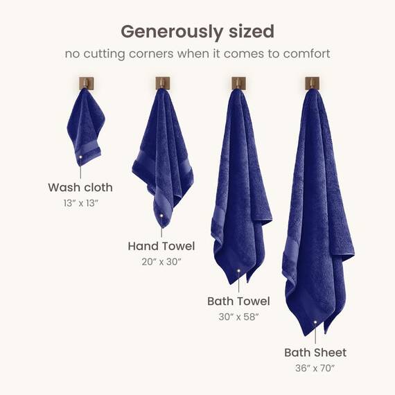 BIOWEAVES Waschlappen aus 100 % Bio-Baumwolle, 700 g/m², GOTS-zertifiziert, 33 x 33 cm, Marineblau, 12 Stück