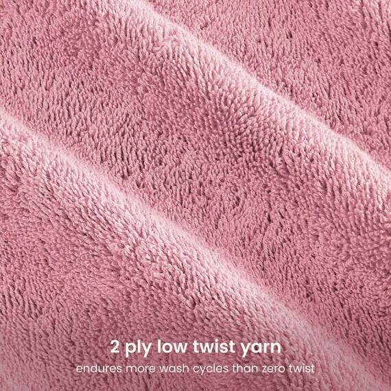 BIOWEAVES Waschlappen aus 100 % Bio-Baumwolle, 700 g/m², Plüsch, Premium-Waschlappen, 33 x 33 cm, GOTS-zertifiziert, perfekt für Zuhause und Badezimmer, Staubrosa, 12 Stück