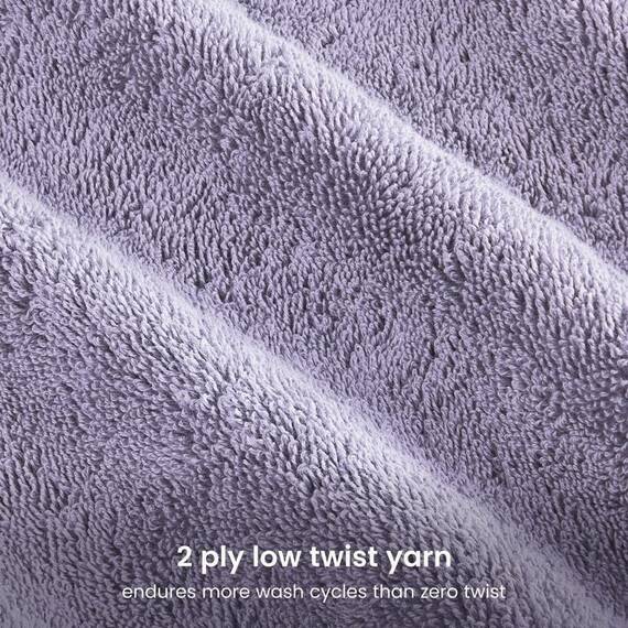 BIOWEAVES Badetuch-Set aus 100 % Bio-Baumwolle, 700 GSM Plüsch, 6-teiliges Premium-Handtuch-Set, GOTS-zertifiziert, 2 Badetücher, 2 Handtücher & 2 Waschlappen - Lavendel