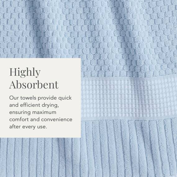 NY Loft Handtuch-Set aus 100% Baumwolle, 6-teilig, super weich und saugfähig, schnell trocknend, 2 Badetücher, 2 Handtücher und 2 Waschlappen, Trinity Collection (6-teiliges Set, Chambray Blue)