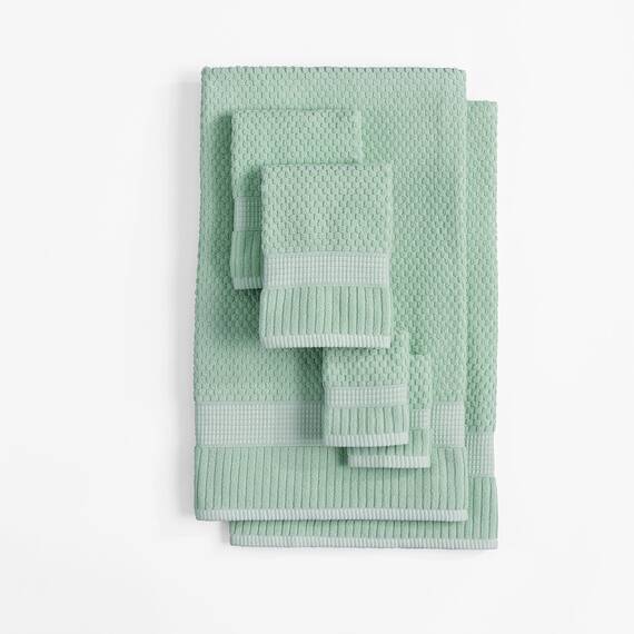 NY Loft Handtuch-Set aus 100 % Baumwolle, 6-teilig, super weich und saugfähig, schnell trocknend, 2 Badetücher, 2 Handtücher und 2 Waschlappen, strukturierte und strapazierfähige Baumwolle,