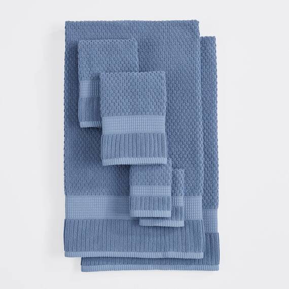NY Loft Handtuch-Set aus 100% Baumwolle, 6-teilig, super weich und saugfähig, schnell trocknend, 2 Badetücher, 2 Handtücher und 2 Waschlappen, strukturierte und strapazierfähige Baumwolle,