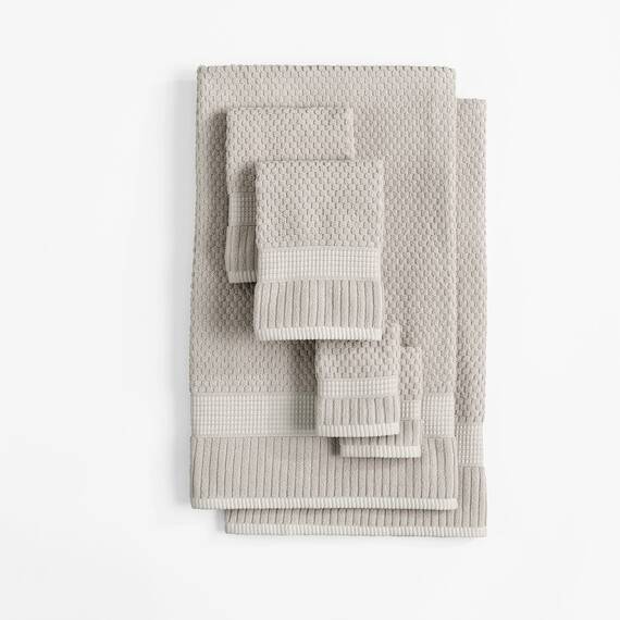 NY Loft Handtuch-Set aus 100% Baumwolle, 6-teilig, super weich und saugfähig, schnell trocknend, 2 Badetücher, 2 Handtücher und 2 Waschlappen, strukturierte und strapazierfähige Baumwolle,