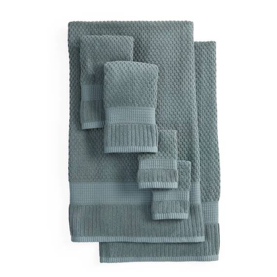 NY Loft Handtuch-Set aus 100 % Baumwolle, 6-teilig, super weich und saugfähig, schnell trocknend, 2 Badetücher, 2 Handtücher und 2 Waschlappen, strukturierte und strapazierfähige Baumwolle, dicke