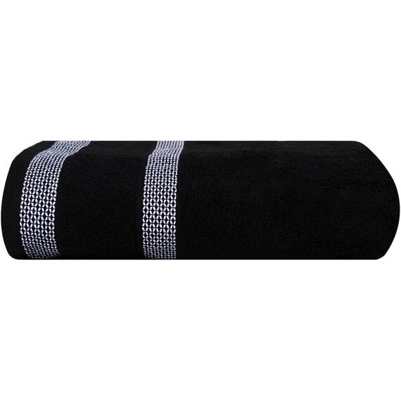Casa Copenhagen, 6teiliges Designer Handtuch Geschenkset aus 100% ägyptischer Baumwolle –Schwarz, 600 g/m² (2Badetücher, 2Handtücher, 2Waschhandschuhe) Geschenkbox für Damen & Herren