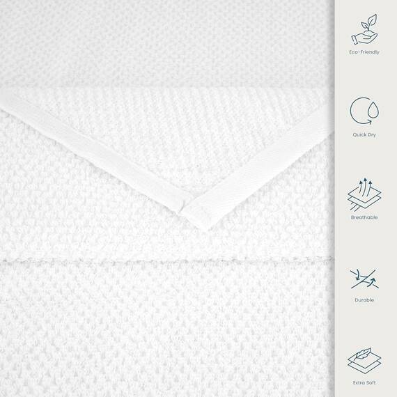 Casa Copenhagen Popcorn Textured 4-teiliges Geschenkset XL Designer Handtüchern aus 100% ägyptischer Baumwolle- Weiß, 70x140 cm, 4Badetücher für Badezimmer (perfekte Geschenkset für Damen & Herren)