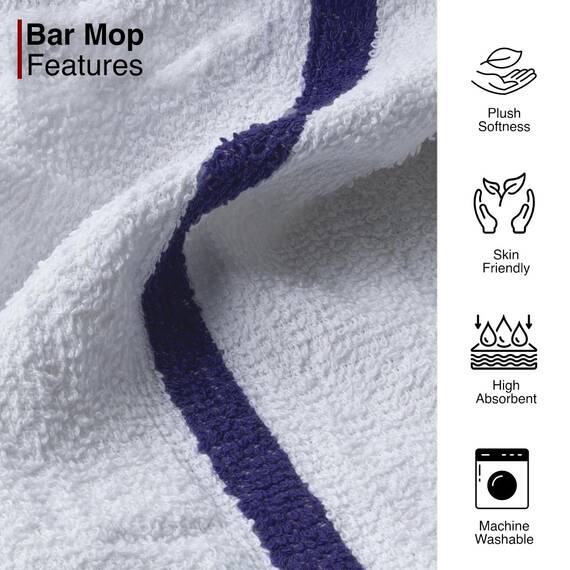 Casa Copenhagen Klassische Barmop-Handtücher, 24er-Pack aus 100% Baumwolle, saugfähig und langlebig, 25 x 25 cm – Vielzweck-Küchentücher für Zuhause, Bar und Restaurant