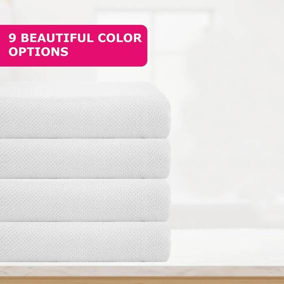 Casa Copenhagen Popcorn Textured 4-teiliges Geschenkset XL Designer Handtüchern aus 100% ägyptischer Baumwolle- Weiß, 70x140 cm, 4Badetücher für Badezimmer (perfekte Geschenkset für Damen & Herren)