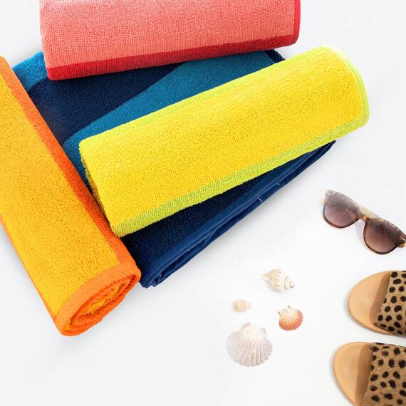 Casa Copenhagen Malibu Handtücher 4-Stück Geschenkset aus – Rosa/Hellrosa Strandtüchern, 75x150 cm extragroße Pooltüchern 100% Baumwolle (perfekte Sommer Geschenkset für Damen & Herren)