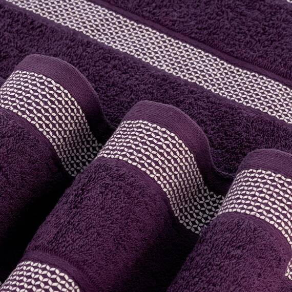 Casa Copenhagen, 6teiliges Designer Handtuch Geschenkset aus 100% ägyptischer Baumwolle –Dunkellila, 600 g/m² (2Badetücher, 2Handtücher, 2Waschhandschuhe) Geschenkbox für Damen & Herren