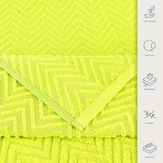 Casa Copenhagen, 6teiliges Designer Handtuch Geschenkset aus 100% ägyptischer Baumwolle – Giftgrün, 550 g/m² (2Badetücher, 2Handtücher, 2Waschhandschuhe) Geschenkbox für Damen & Herren