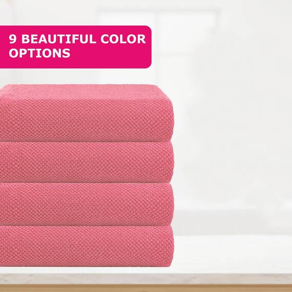 Casa Copenhagen 4-teiliges Geschenkset XL Designer Handtüchern aus 100% ägyptischer Baumwolle- Rosa, 70x140 cm, 4Badetücher für Badezimmer (perfekte Geschenkset für Damen & Herren)