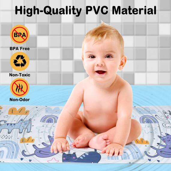 YOCOLE Kinderbadewannenmatte 100x40cm Duschmatte Rutschfest, BPA-frei PVC, Saugnäpfen, Schimmelresistent & Maschinenwaschbar