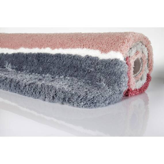 Homie Living Badteppich, Badematte kuscheliger Flauschiger weicher Flor | rutschfest und Waschbar Rio Marina (60 x 100 cm, Puder rosa)
