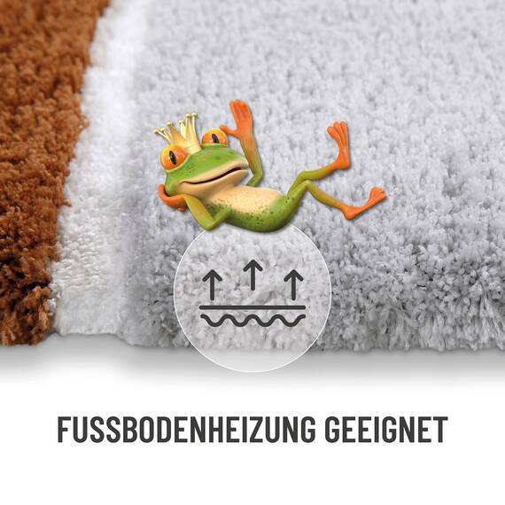 Homie Living Badteppich, Badematte kuscheliger Flauschiger weicher Flor | rutschfest und Waschbar Rio Marina (70 x 120 cm, Terracotta)