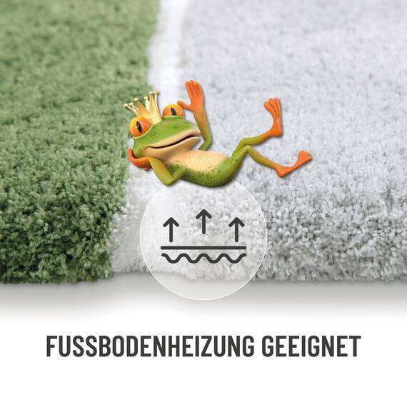 Homie Living Badteppich, Badematte kuscheliger Flauschiger weicher Flor | rutschfest und Waschbar Rio Marina (60 x 100 cm, lind grün)