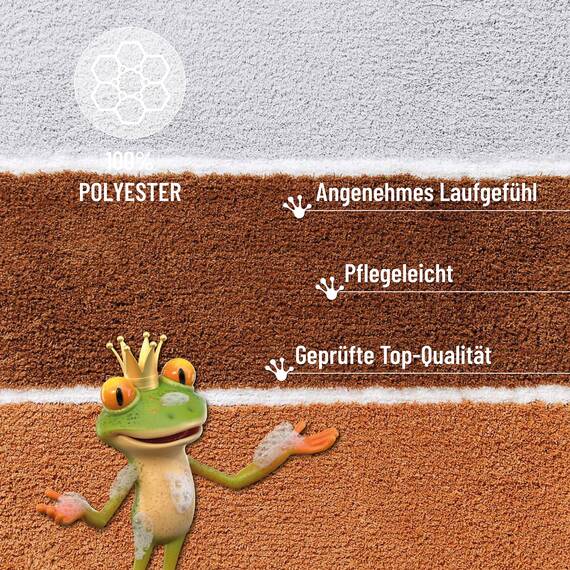Homie Living Badteppich, Badematte kuscheliger Flauschiger weicher Flor | rutschfest und Waschbar Rio Marina (70 x 120 cm, Terracotta)