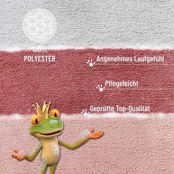 Homie Living Badteppich, Badematte kuscheliger Flauschiger weicher Flor | rutschfest und Waschbar Rio Marina (60 x 100 cm, Puder rosa)