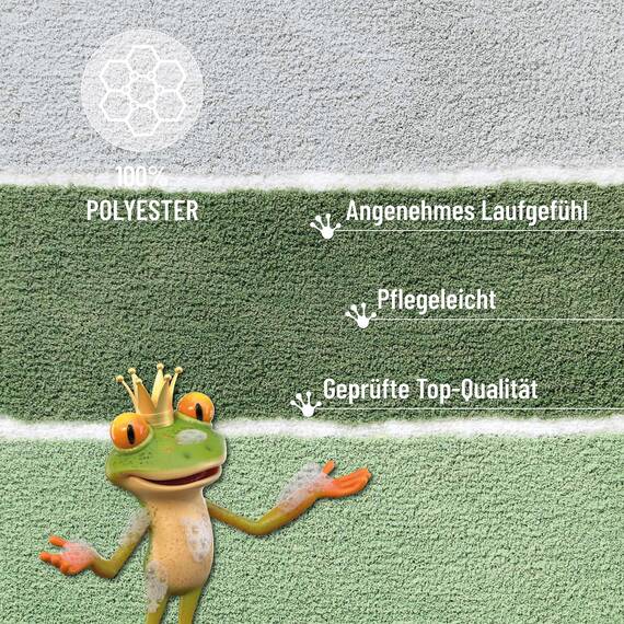 Homie Living Badteppich, Badematte kuscheliger Flauschiger weicher Flor | rutschfest und Waschbar Rio Marina (70 x 120 cm, lind grün)