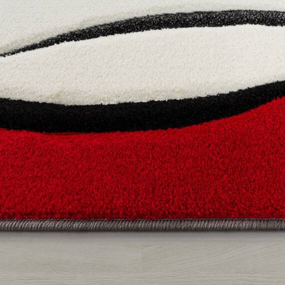 TT Home Wohnzimmer Teppich Moderner Kurzflor 3D Optik Geometrisches Wellen Design, Farbe: Rot 2, Größe:240x330 cm