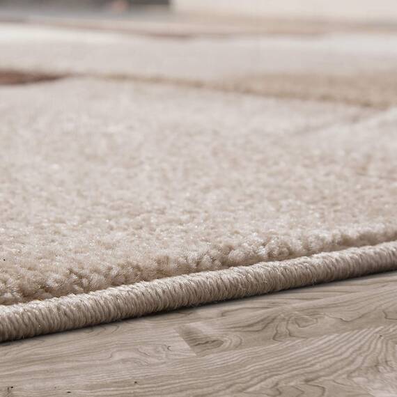 TT Home Wohnzimmer Teppich Moderner Kurzflor 3D Optik Geometrisches Wellen Design, Farbe: Braun 3, Größe:80x300 cm