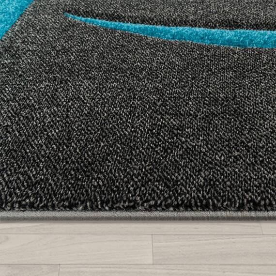 TT Home Wohnzimmer Teppich Moderner Kurzflor 3D Optik Geometrisches Wellen Design, Farbe:Türkis 2, Größe:300x400 cm