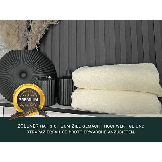 ZOLLNER 6er Set Handtücher in 50x100 cm - saugstarke und weiche Badetücher in beige - mit praktischem Aufhänger - waschbar bis 60°C - Baumwolle - Hotelqualität