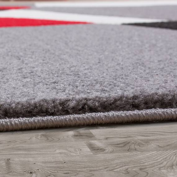 TT Home Wohnzimmer Teppich Moderner Kurzflor 3D Optik Geometrisches Wellen Design, Farbe: Rot 3, Größe:60x110 cm