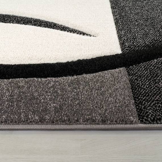 TT Home Wohnzimmer Teppich Moderner Kurzflor 3D Optik Geometrisches Wellen Design, Farbe: Schwarz-Weiß, Größe:200x290 cm