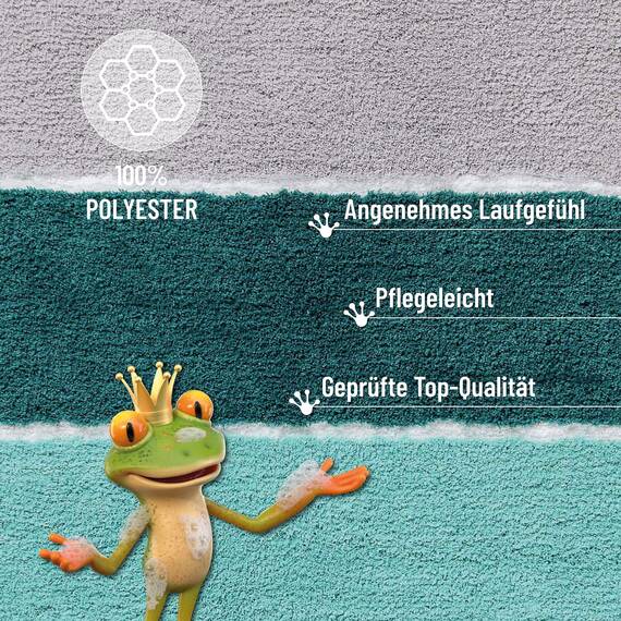 Homie Living Badteppich, Badematte kuscheliger Flauschiger weicher Flor | rutschfest und Waschbar Rio Marina (80 x 150 cm, türkis blau)