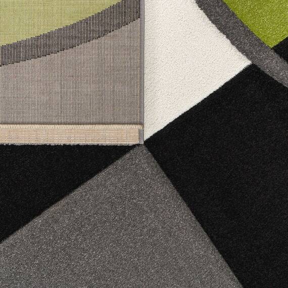 TT Home Wohnzimmer Teppich Moderner Kurzflor 3D Optik Geometrisches Wellen Design, Farbe:Grün, Größe:120x170 cm