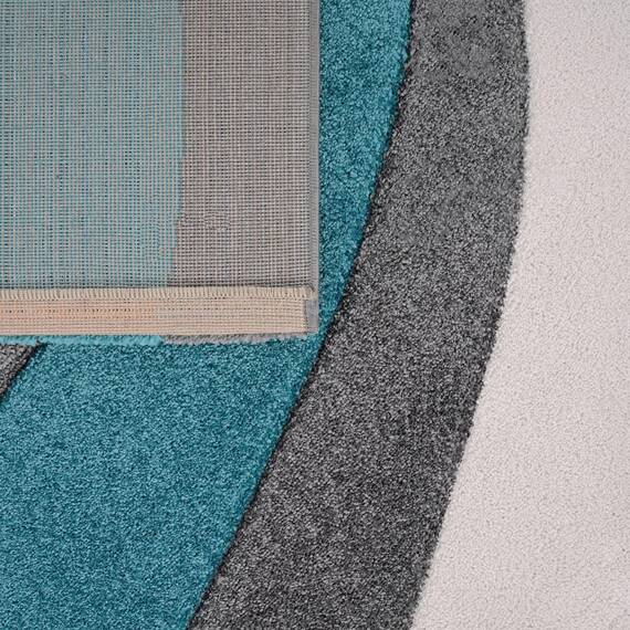 TT Home Wohnzimmer Teppich Moderner Kurzflor 3D Optik Geometrisches Wellen Design, Farbe:Türkis, Größe:160x230 cm