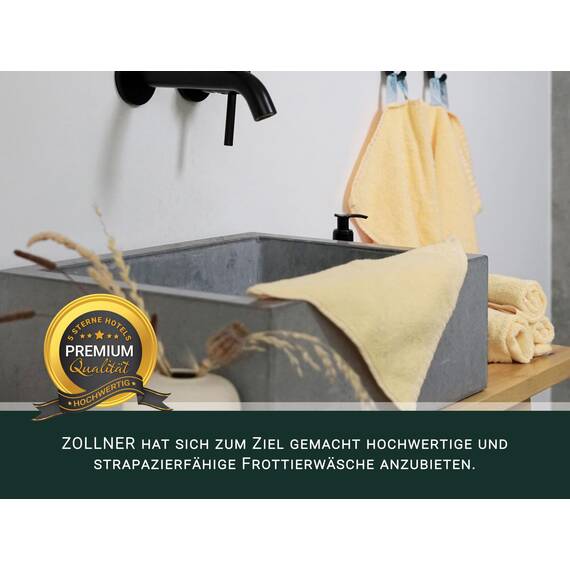 ZOLLNER 10er Set Seiftücher in 30x30 cm - saugstarke und weiche Waschlappen in gelb - mit praktischem Aufhänger - waschbar bis 60°C - Baumwolle - Hotelqualität