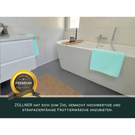 ZOLLNER Handtuch Set aus 4 Handtücher 50x100 cm & 2 Duschtücher 70x140 cm - saugstarke und weiche Tücher in Mint - mit praktischem Aufhänger - waschbar bis 60°C - Baumwolle - Hotelqualität