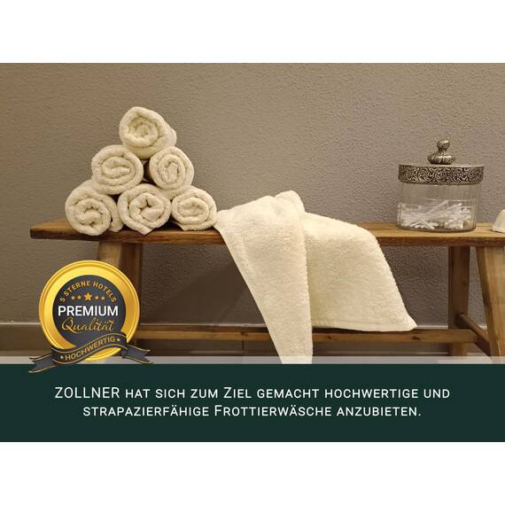 ZOLLNER 19-teiliges Handtuch-Set 10 Gästehandtücher (ca. 30 x 50 cm), 6 x Handtücher (ca. 50 x 100 cm), 3 x Duschtücher (ca. 70 x 140 cm) - weich und saugfähig, waschbar bis 60°C - Baumwolle - Beige