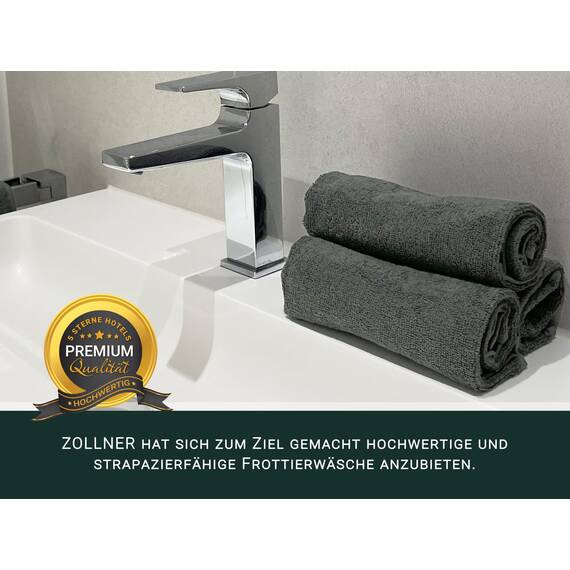 ZOLLNER 19-tlg. Handtuch Set: 10x Gästehandtücher (30x50 cm), 6x Handtücher (50x100 cm), 3x Duschtücher (70x140 cm), weich und saugstark, waschbar bis 60°C, Baumwolle, anthrazit