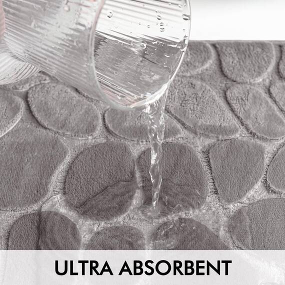 MIULEE Geometrische Badematte Memoryschaum Badezimmerteppich Badteppich Memory Foam Duschvorleger Teppich Badvorleger Fussmatte rutschfeste Matte für Badezimmer Wohnzimmer 40x60 cm Grau
