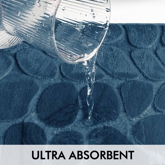 MIULEE WC Teppich Badematte Memoryschaum Badezimmerteppich rutschfeste Badteppich Wasserabsorbierend Badvorleger Schnelltrocknend Waschbar Duschvorleger für Toilette 50x40cm Blau