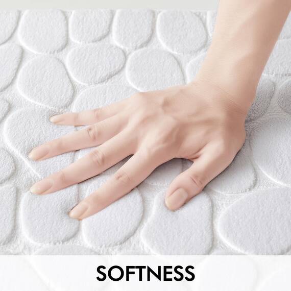 MIULEE Geometrische Badematte Memoryschaum Badezimmerteppich Badteppich Memory Foam Duschvorleger Teppich Badvorleger Fussmatte rutschfeste Matte für Badezimmer Wohnzimmer 50x80 cm Weiß