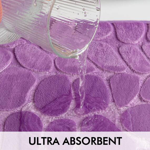 MIULEE Geometrische Badematte Memoryschaum Badezimmerteppich Badteppich Memory Foam Duschvorleger Teppich Badvorleger Fussmatte rutschfeste Matte für Badezimmer Wohnzimmer 50x80 cm Helllila