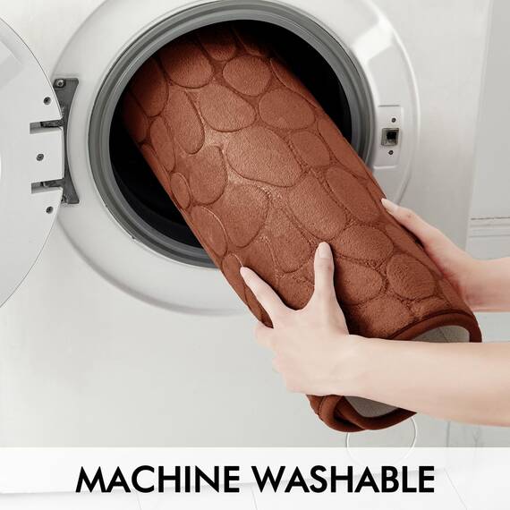 MIULEE Badematte Memoryschaum Badezimmerteppich rutschfeste Badteppich Wasserabsorbierend Badvorleger Schnelltrocknend Waschbar Duschvorleger für Badezimmer 50x80cm Kaffee