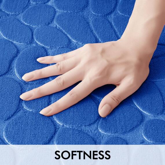 MIULEE Badematte Memoryschaum Badezimmerteppich rutschfeste Badteppich Wasserabsorbierend Badvorleger Schnelltrocknend Waschbar Duschvorleger für Badezimmer 50x80cm Seeblau