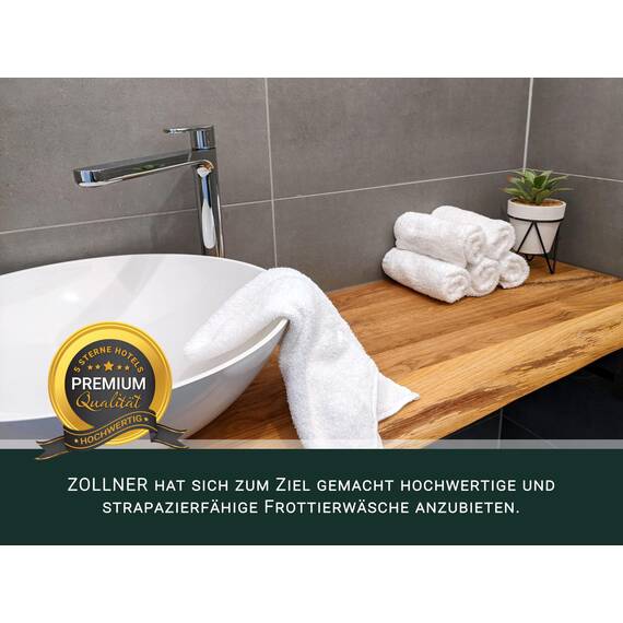 ZOLLNER 25-tlg. Handtuch Set: 10x Gästehandtücher (30x50 cm), 10x Handtücher (50x100 cm), 5x Duschtücher (70x140 cm), weich, saugstark, bis 95°C waschbar, Baumwolle, Weiß