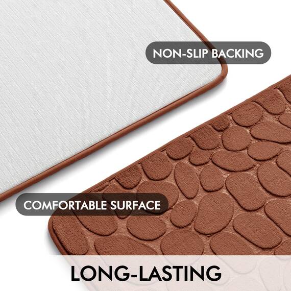 MIULEE Badematte Memoryschaum Badezimmerteppich rutschfeste Badteppich Wasserabsorbierend Badvorleger Schnelltrocknend Waschbar Duschvorleger für Badezimmer 50x80cm Kaffee
