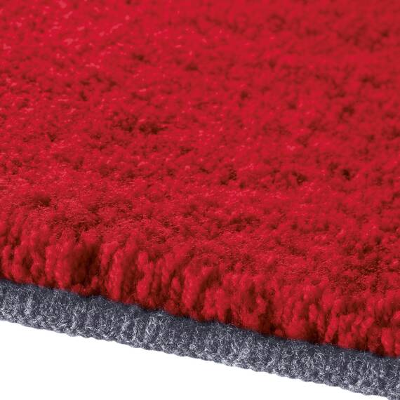 Erwin Müller Badematte Mykonos, Badteppich, Badvorleger rutschhemmend rot Größe 70x120 cm - kuscheliger Hochflor, für Fußbodenheizung geeignet (weitere Farben, Größen)