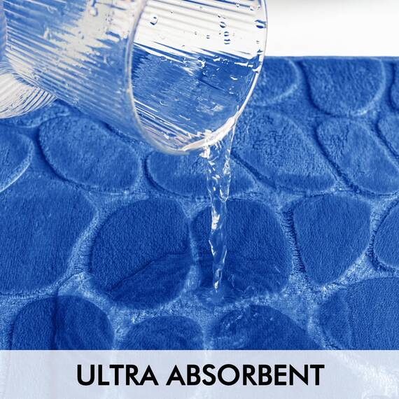 MIULEE Badematte Memoryschaum Badezimmerteppich rutschfeste Badteppich Wasserabsorbierend Badvorleger Schnelltrocknend Waschbar Duschvorleger für Badezimmer 50x80cm Seeblau